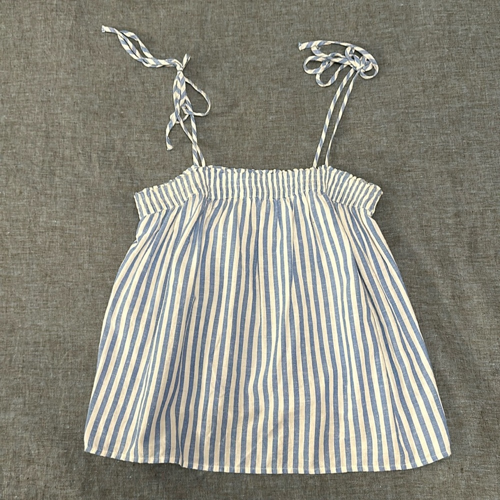 Levi’s Striped Tank Top with Smocked Top and Ties